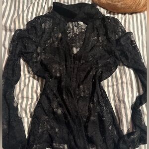 Lace coverup with buttons